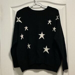 Vince Camuto Black and White Star Sweater